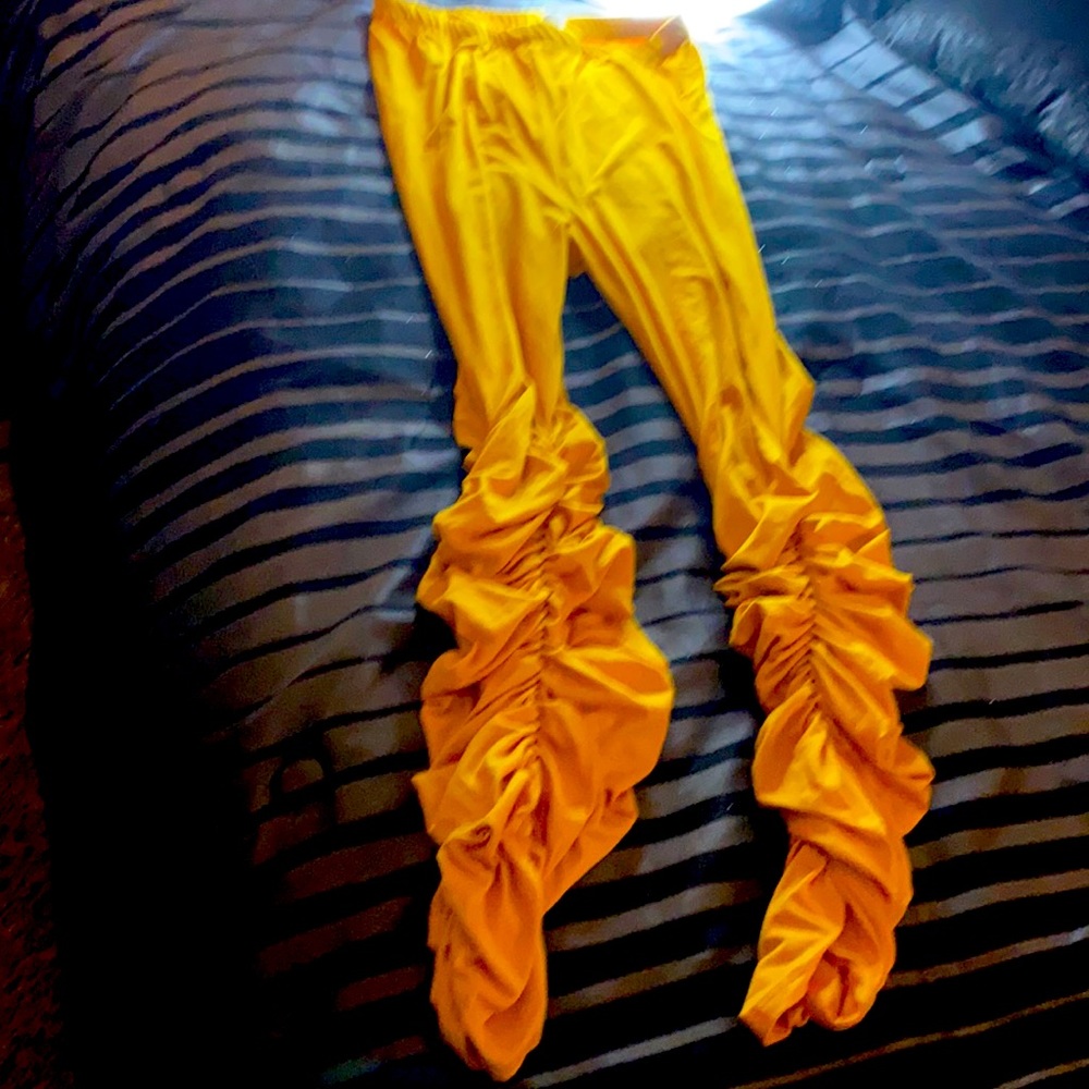 Yellow Stacked pants